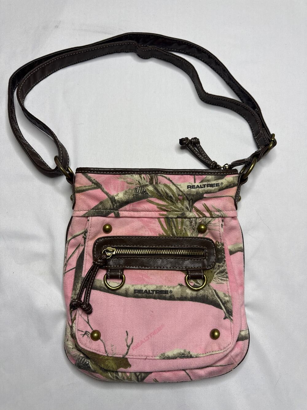 Realtree Pink Camo Crossbody Bag Purse Adjustable Strap Hunting Outdoors